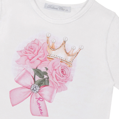 Balloon Chic Girls white crown T-shirt Balloon Chic Girls white crown T-shirt