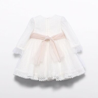 Baby girl white & beige tulle occasion dress Abel & Lula 5503 Baby girl white & beige tulle occasion dress Abel & Lula 5503