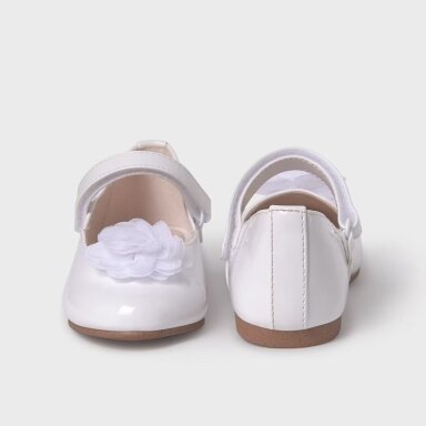 Girls white Mary jane shoes with tulle detail Mayoral 47531 Girls white Mary jane shoes with tulle detail Mayoral 47531