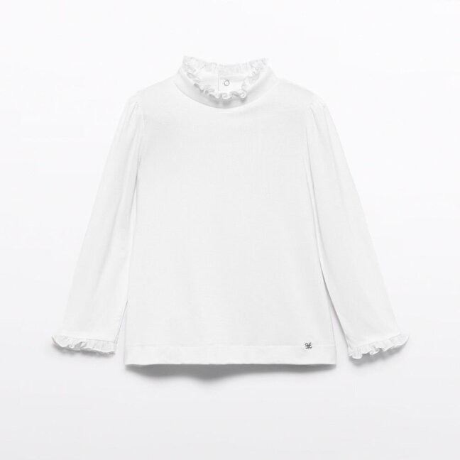 Balta palaidinė mergaitei su tiulio raukiniais Abel & Lula 5621 1