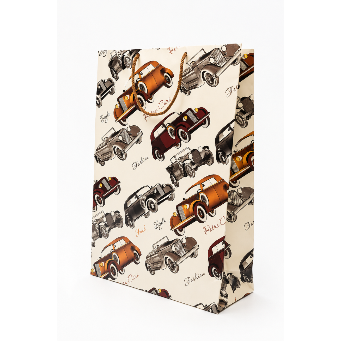 Dovanų maišelis "Retro cars" 34 x 25 x 9 cm