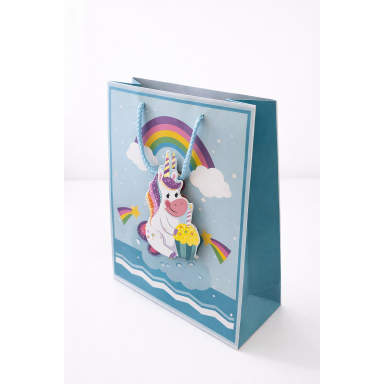 3D dovanų maišelis "Unicorn" mėlynas 18 x 23 x 7 cm 3D dovanų maišelis "Unicorn" mėlynas 18 x 23 x 7 cm