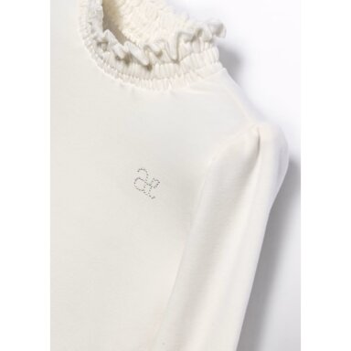 Girls white ribbed turtleneck Abel & Lula 5672 Girls white ribbed turtleneck Abel & Lula 5672