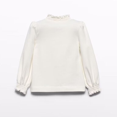 Girls white ribbed turtleneck Abel & Lula 5672 Girls white ribbed turtleneck Abel & Lula 5672