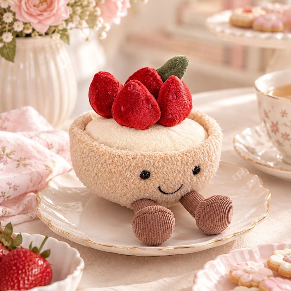 Jellycat pliušinis žaislas Amuseables Fleurette Tarte Aux Fraises 5