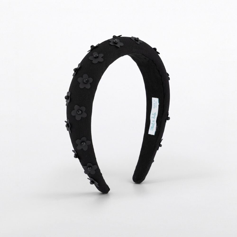 Girls black hairband with flowers Abel & Lula 5919 1