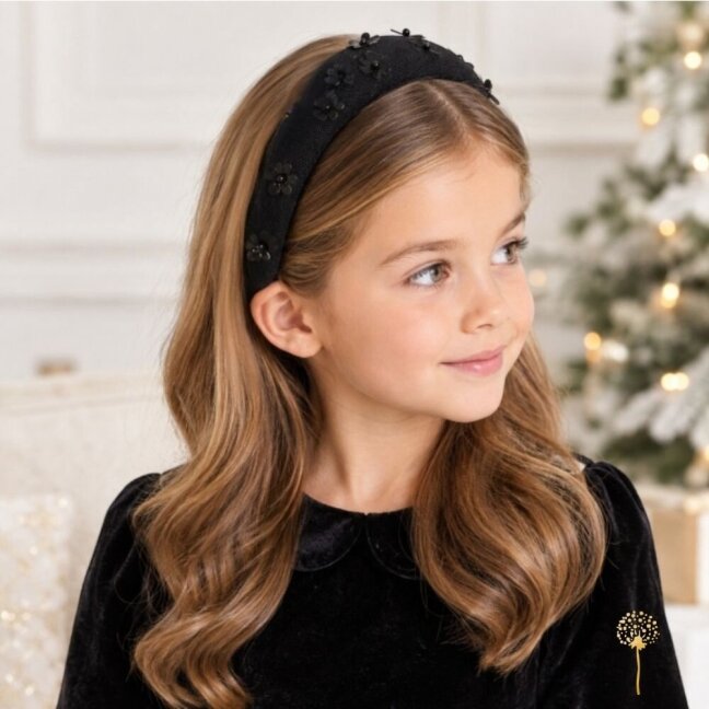 Girls black hairband with flowers Abel & Lula 5919 Girls black hairband with flowers Abel & Lula 5919