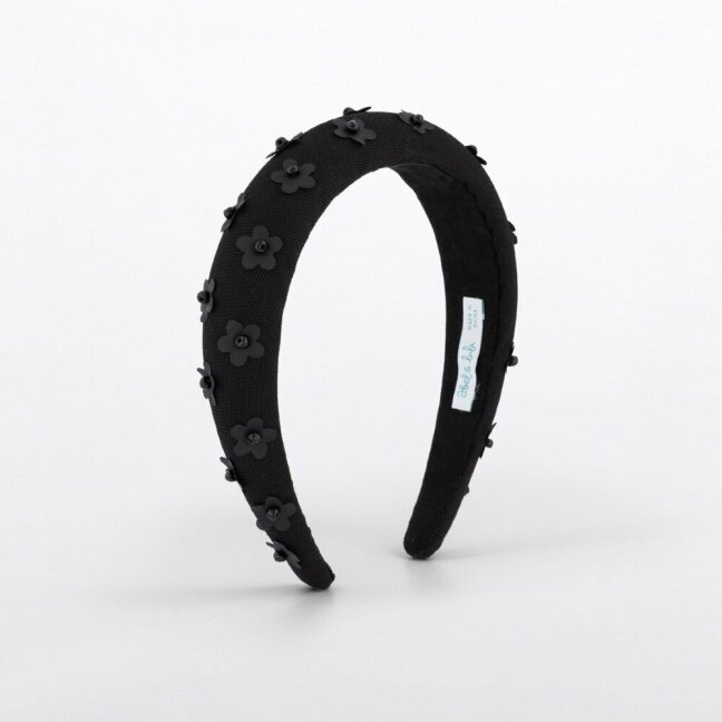 Girls black hairband with flowers Abel & Lula 5919 1