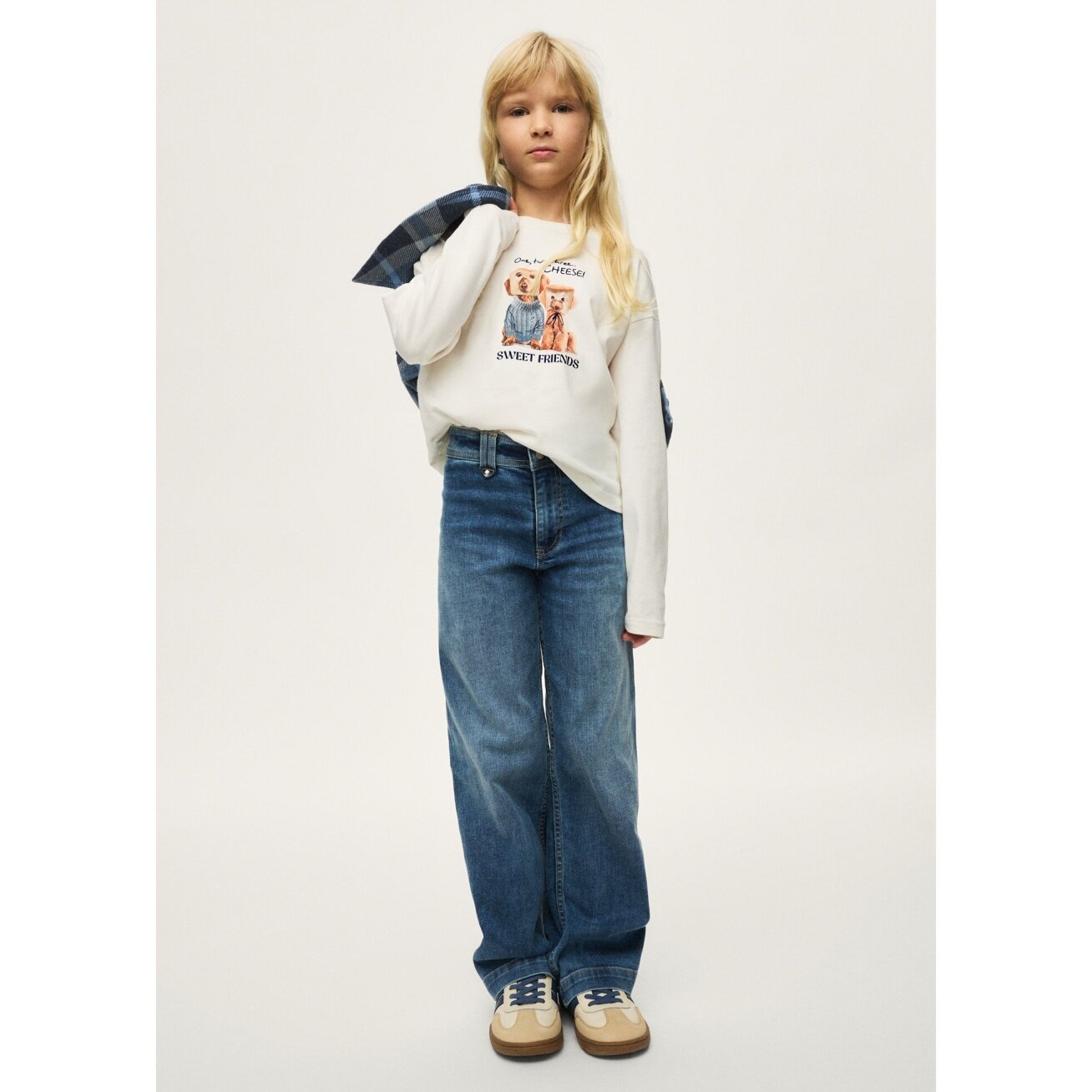 Girls blue wide-leg jeans Mayoral 7503 1