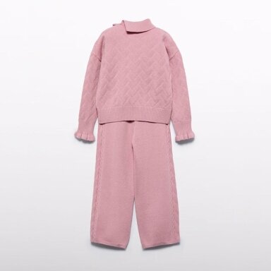 Girls knit trousers set pink Abel & Lula 5721 Girls knit trousers set pink Abel & Lula 5721