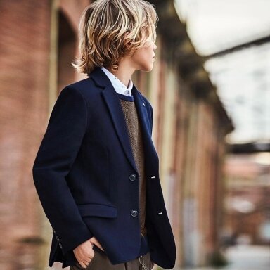 Boys navy blue jersey blazer Mayoral 7409 Boys navy blue jersey blazer Mayoral 7409