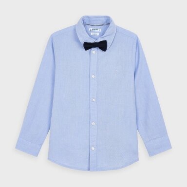 Boys long sleeved blue shirt with bow-tie Mayoral 4139 Boys long sleeved blue shirt with bow-tie Mayoral 4139