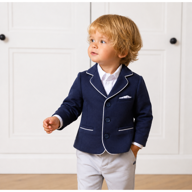 Baby boy blue contrast blazer Mayoral 1447 Baby boy blue contrast blazer Mayoral 1447