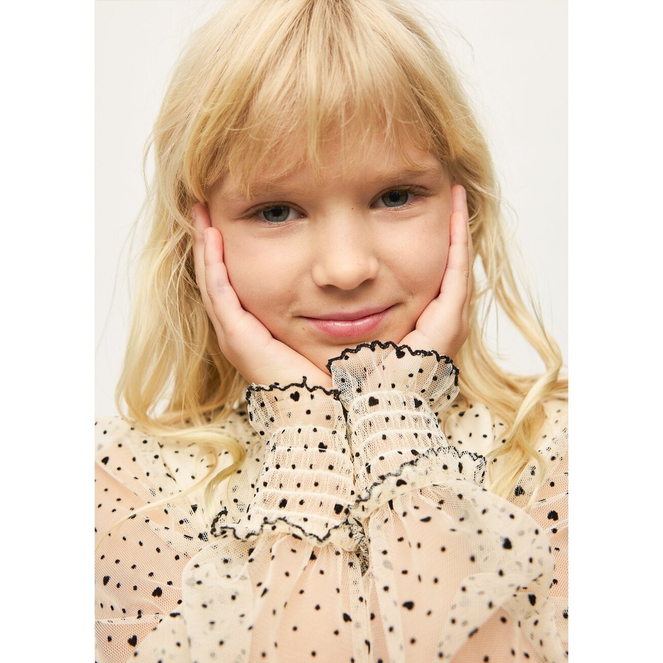 Girls cream tulle blouse & black skirt set Mayoral 7946 4 Girls cream tulle blouse & black skirt set Mayoral 7946 4