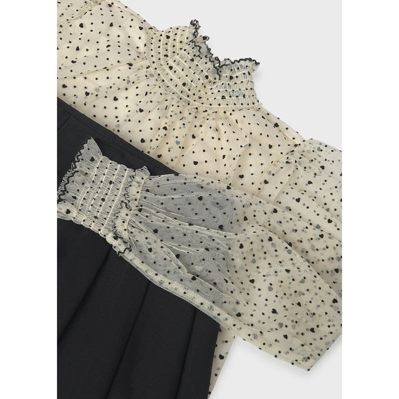 Girls cream tulle blouse & black skirt set Mayoral 7946 3