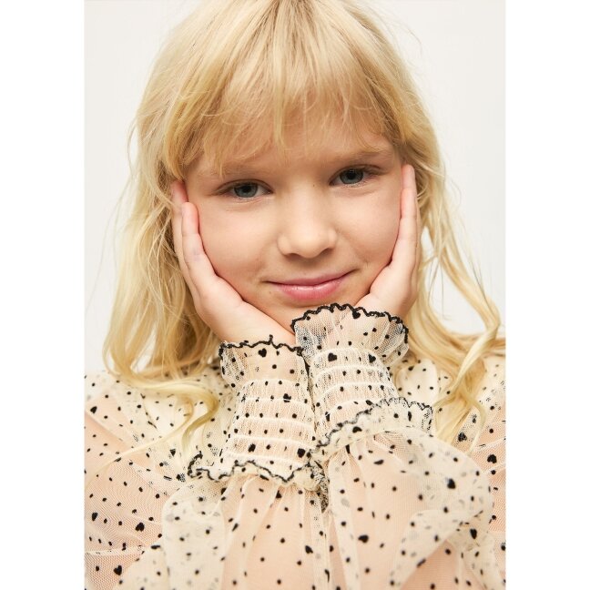 Girls cream tulle blouse & black skirt set Mayoral 7946 4