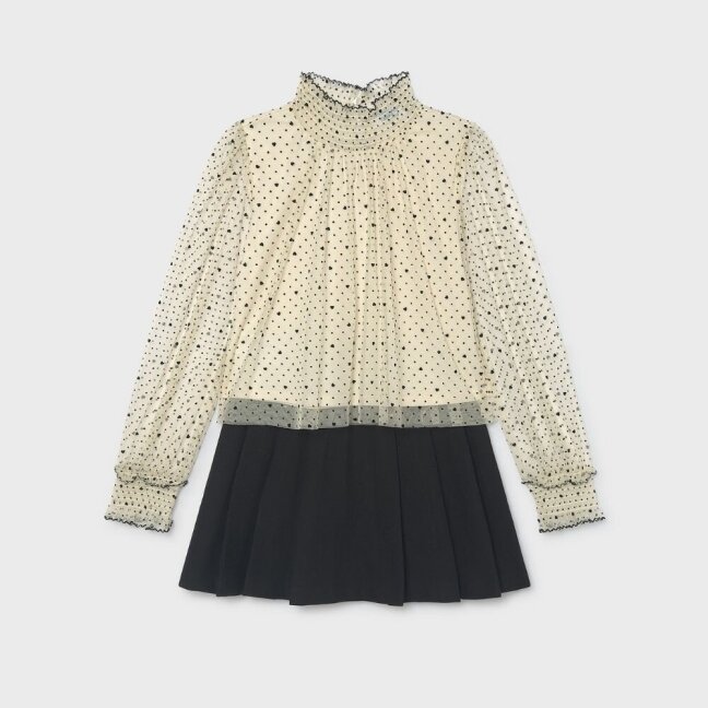 Girls cream tulle blouse & black skirt set Mayoral 7946 1