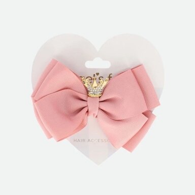 Plaukų segtukas su karūna Angel's Face Crown big bow blush