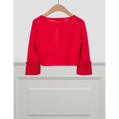 Girls red tricot bow cardigan Abel & Lula 5323 Girls red tricot bow cardigan Abel & Lula 5323
