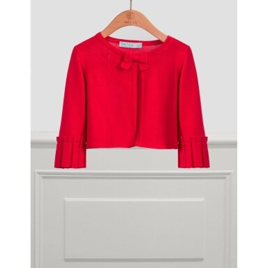 Girls red tricot bow cardigan Abel & Lula 5323 Girls red tricot bow cardigan Abel & Lula 5323