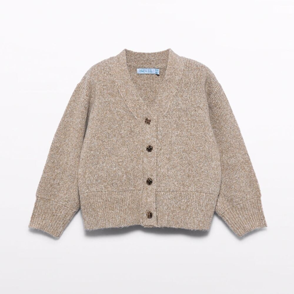 Girls beige oversize cardigan Abel & Lula 5885 Girls beige oversize cardigan Abel & Lula 5885