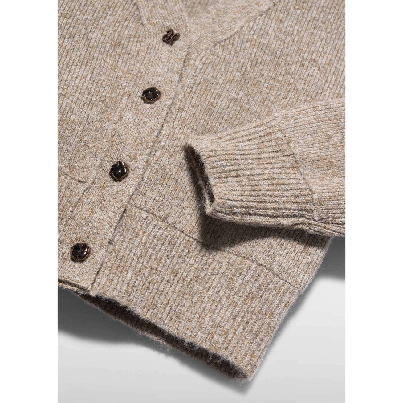 Girls beige oversize cardigan Abel & Lula 5885 2