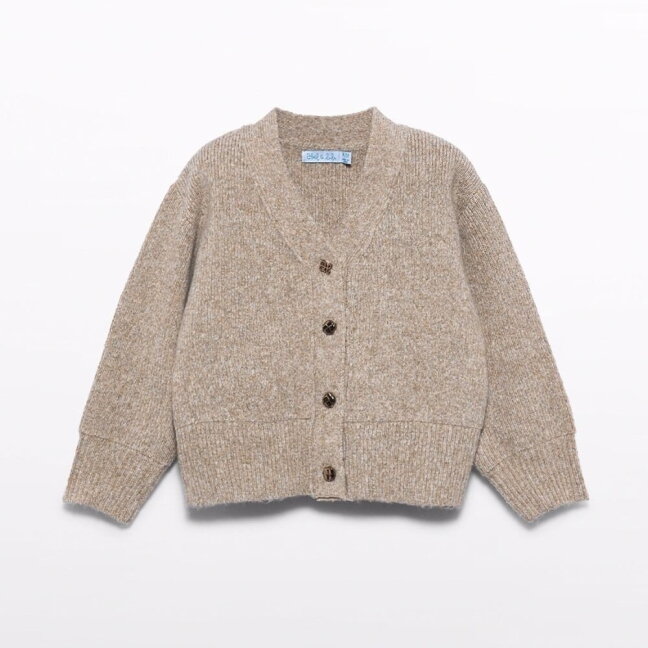 Girls beige oversize cardigan Abel & Lula 5885 Girls beige oversize cardigan Abel & Lula 5885